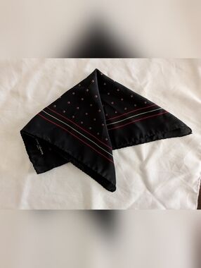 Paco Rabanne - Silk Men's Pocket Square - Black/Red Geometric - Made In Italy